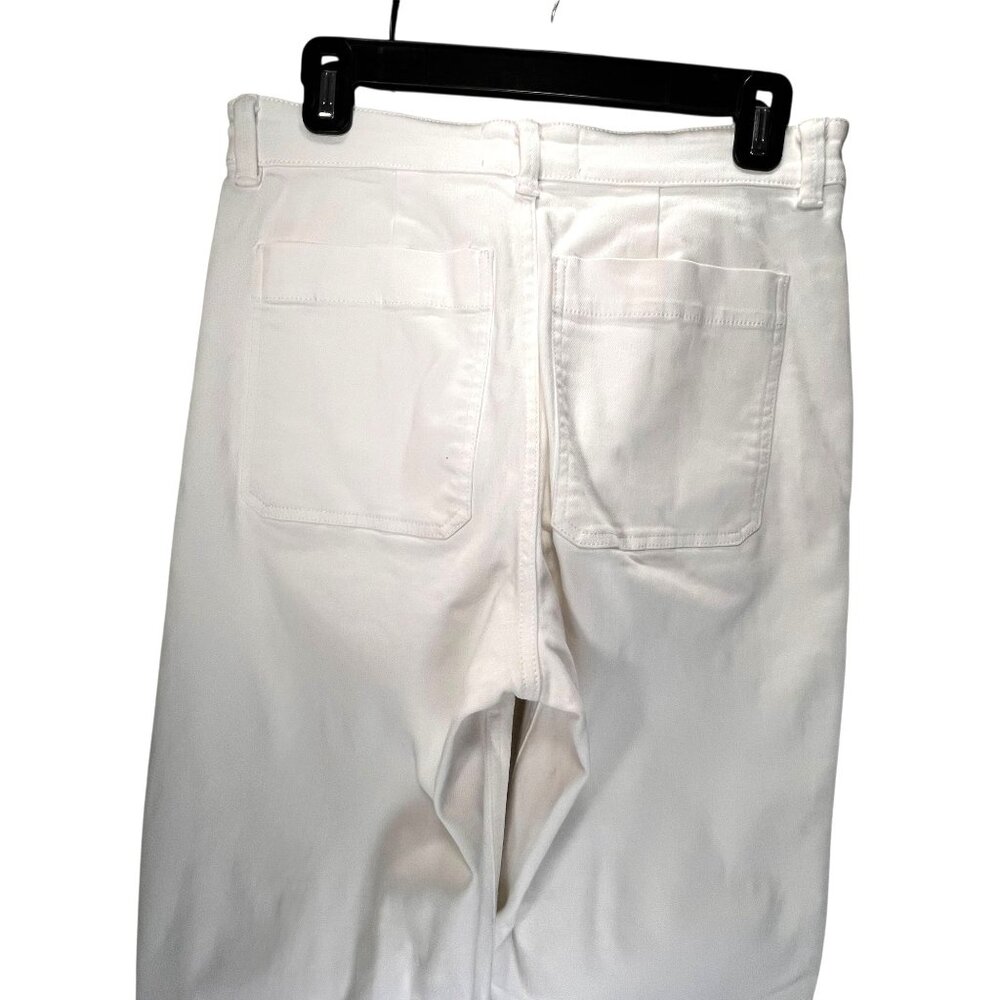 Everlane Straight Leg Cropped White Denim Jeans Classic Pants Size 6 Womens - Picture 7 of 12